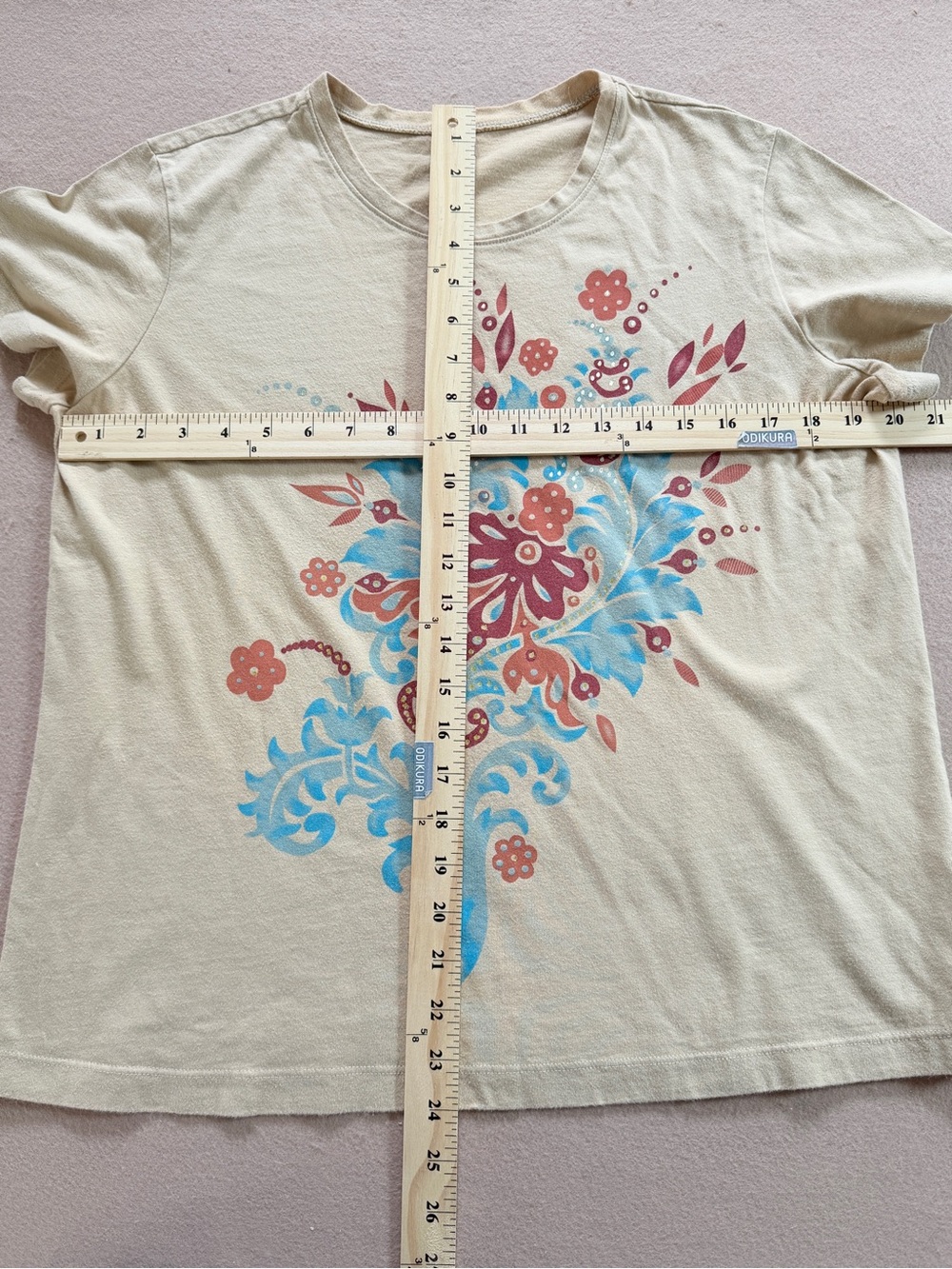 White Stag crew neck tee women Large 12/14 cotton Whimsy Ethereal fairy floral - Picture 6 of 10